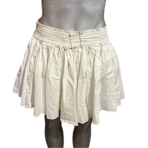 Z-Brand Y2K White A-Line Pleated Mini Skirt Sz Small 100% Cotton Preppy Bohemian